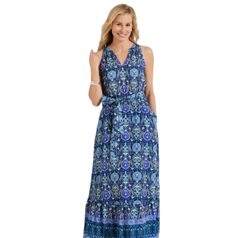 Talbots Euro Summer Women's Size 18W Boho Resortwear Beachy  Wedding Maxi Dress‎